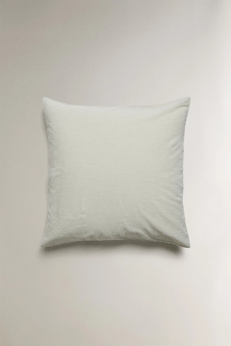SEERSUCKER COTTON CHECK PILLOWCASE