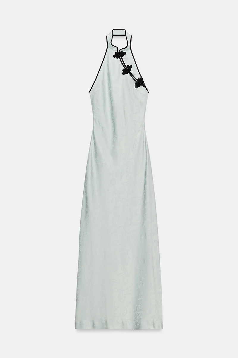 MIDI JACQUARD FROG FASTENING DRESS