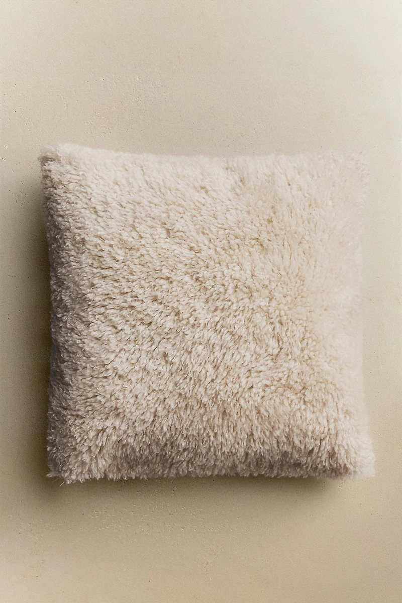 FAUX FUR THROW PILLOW COVER
