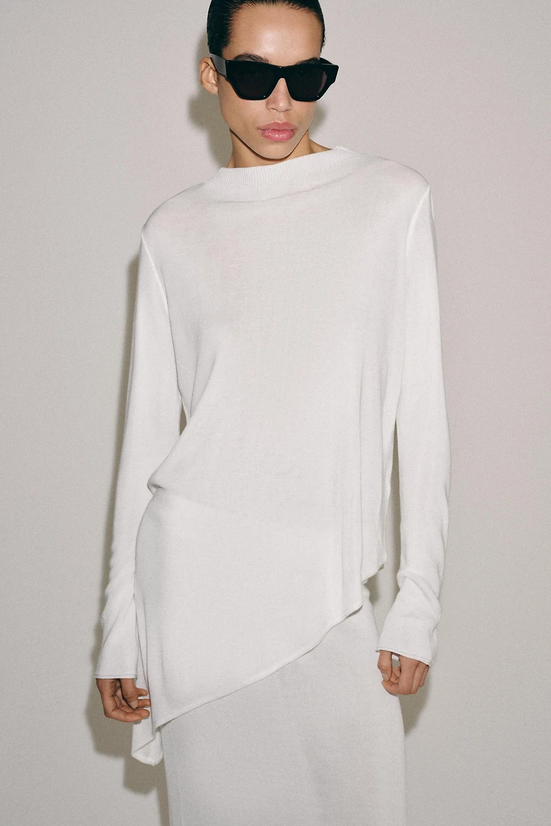 ASYMMETRIC KNIT LONG JUMPER