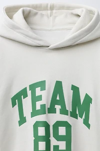 SWEAT DE JOGGING À CAPUCHE ET INSCRIPTION