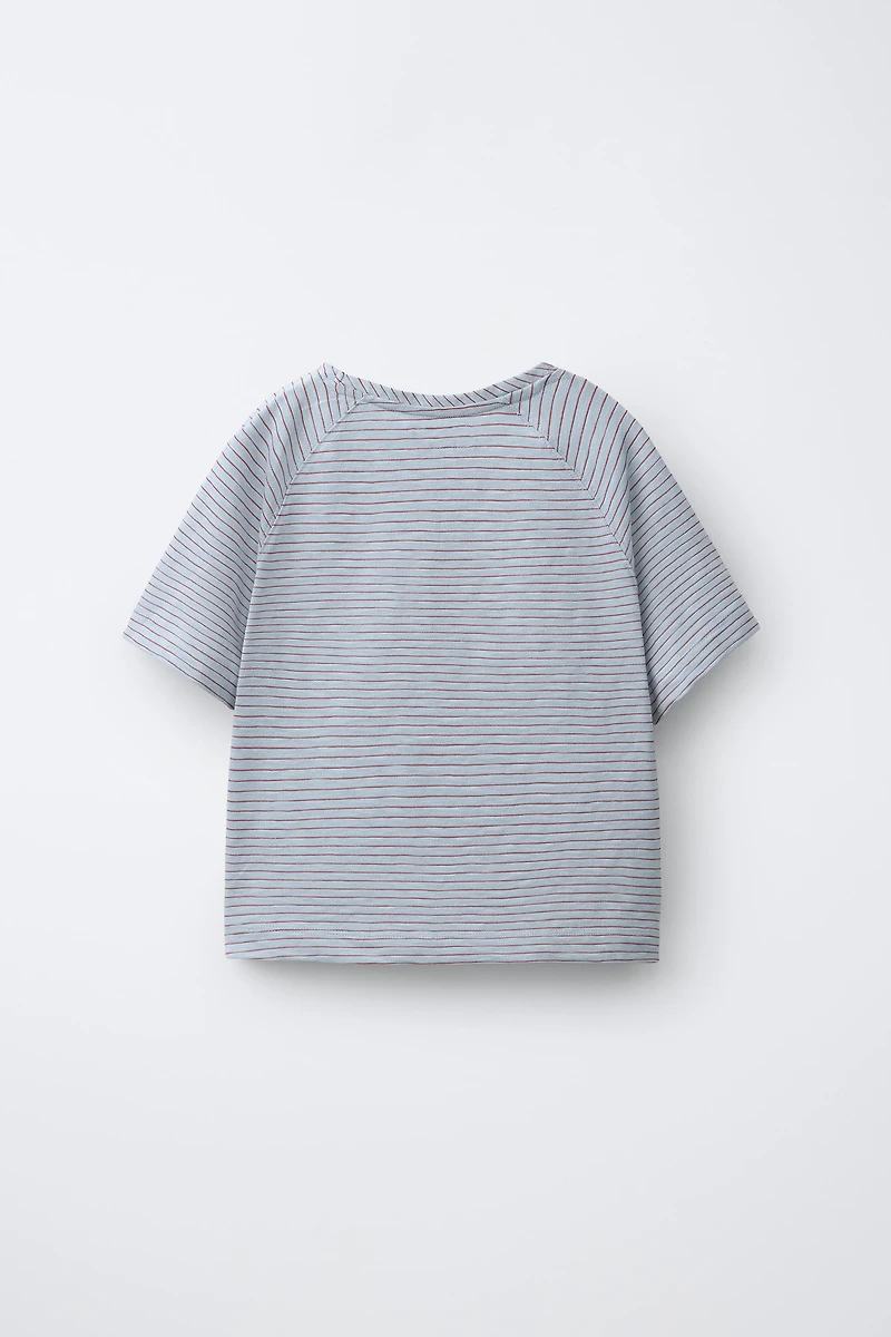 STRIPED RAGLAN SLEEVE T-SHIRT