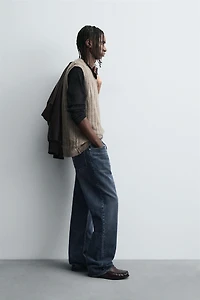 GILET EN TRICOT RÉVERSIBLE EFFET ENVERS