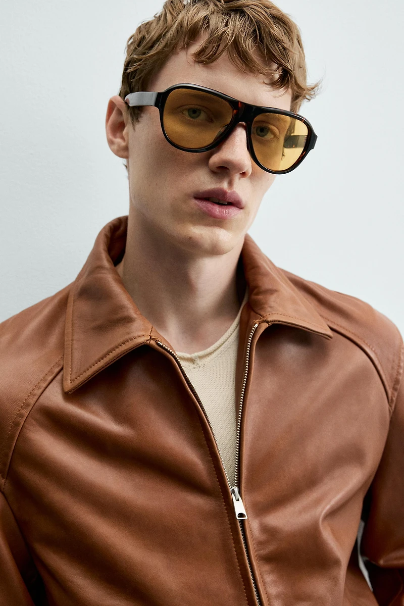 REGULAR FIT LEATHER JACKET