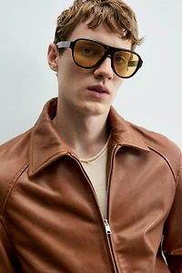 REGULAR FIT LEATHER JACKET
