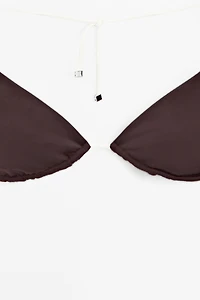 Triangle bikini top with contrast bow