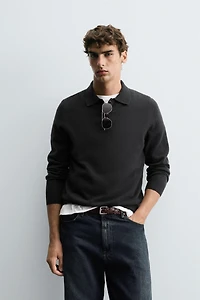 WOOL-CASHMERE KNIT POLO SHIRT