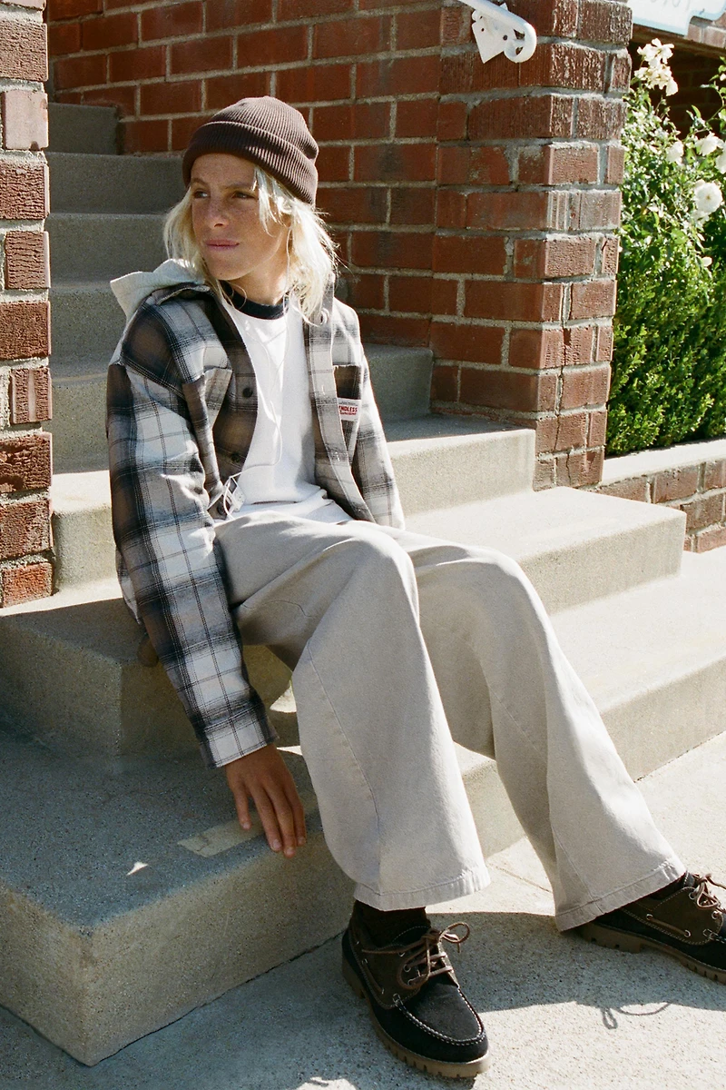 PLAID OVERSHIRT WITH REMOVABLE FLEECE HOODIE