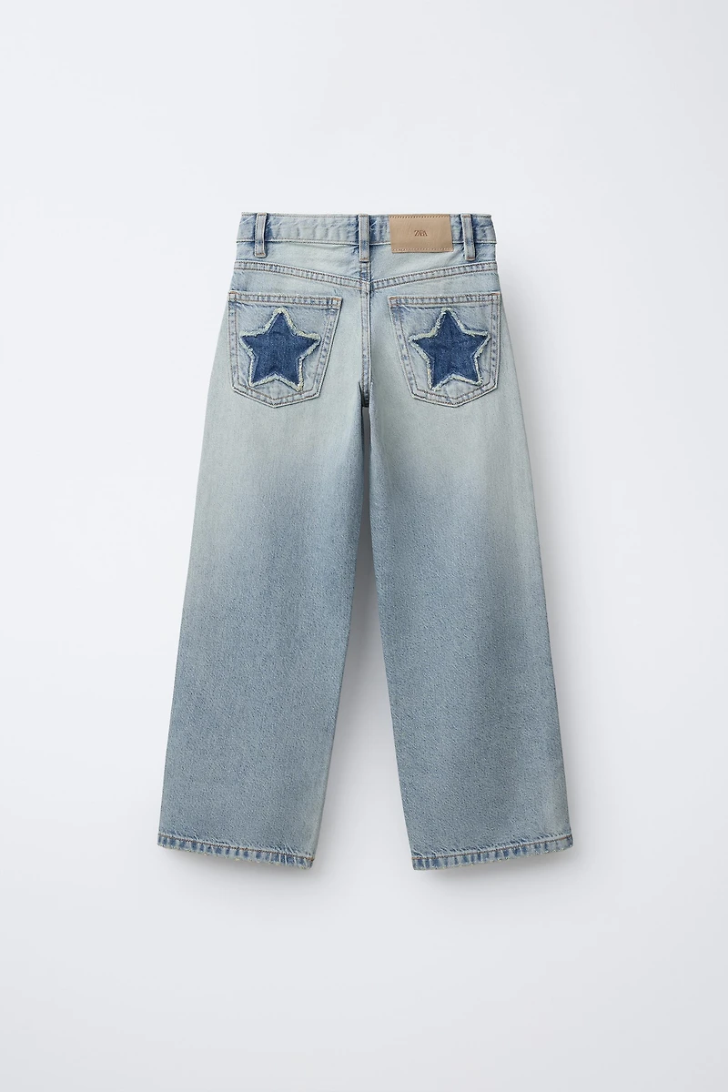 WIDE LEG STUDDED JEANS