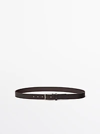 Ceinture boucle rectangulaire en cuir nappa