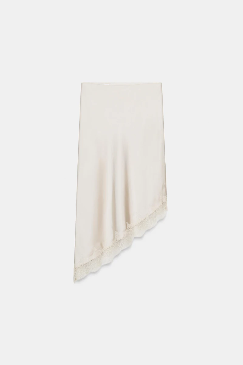 SATIN LACE SKIRT