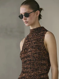 Flecked knit halter top