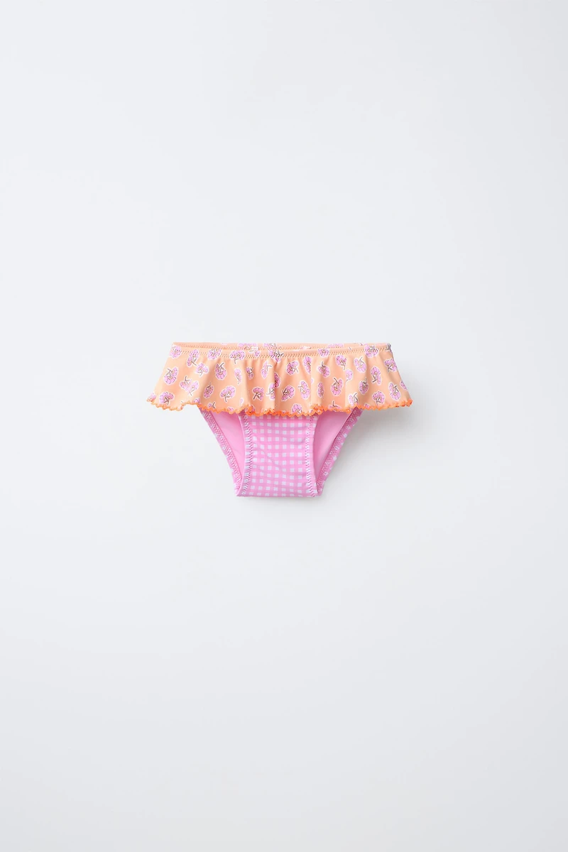 2-6 YEARS/ TWO-PACK CHECK AND FLORAL SWIM BOTTOMS