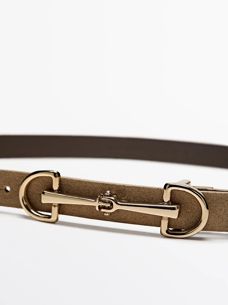Ceinture équestre en croûte de cuir