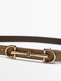 Ceinture équestre en croûte de cuir