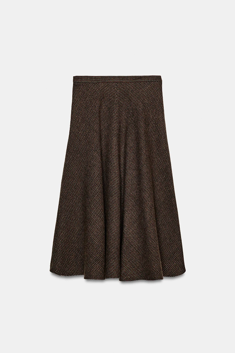JUPE CAPE AVEC LAINE PIED-DE-COQ ZW COLLECTION
