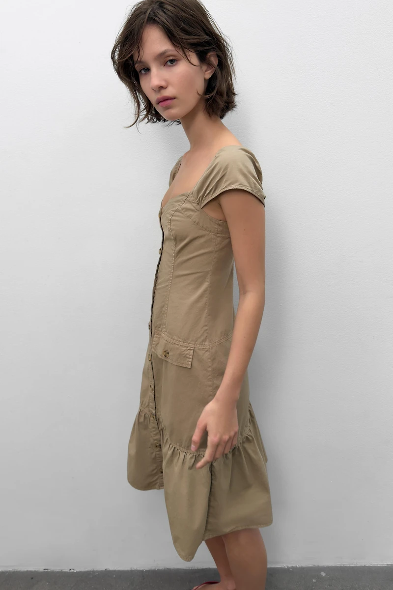 BUTTONED MIDI DRESS