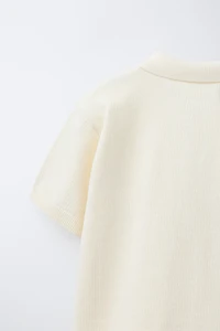 PLAIN TEXTURED POLO SHIRT