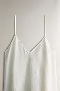LONG STRAPPY LINEN DRESS