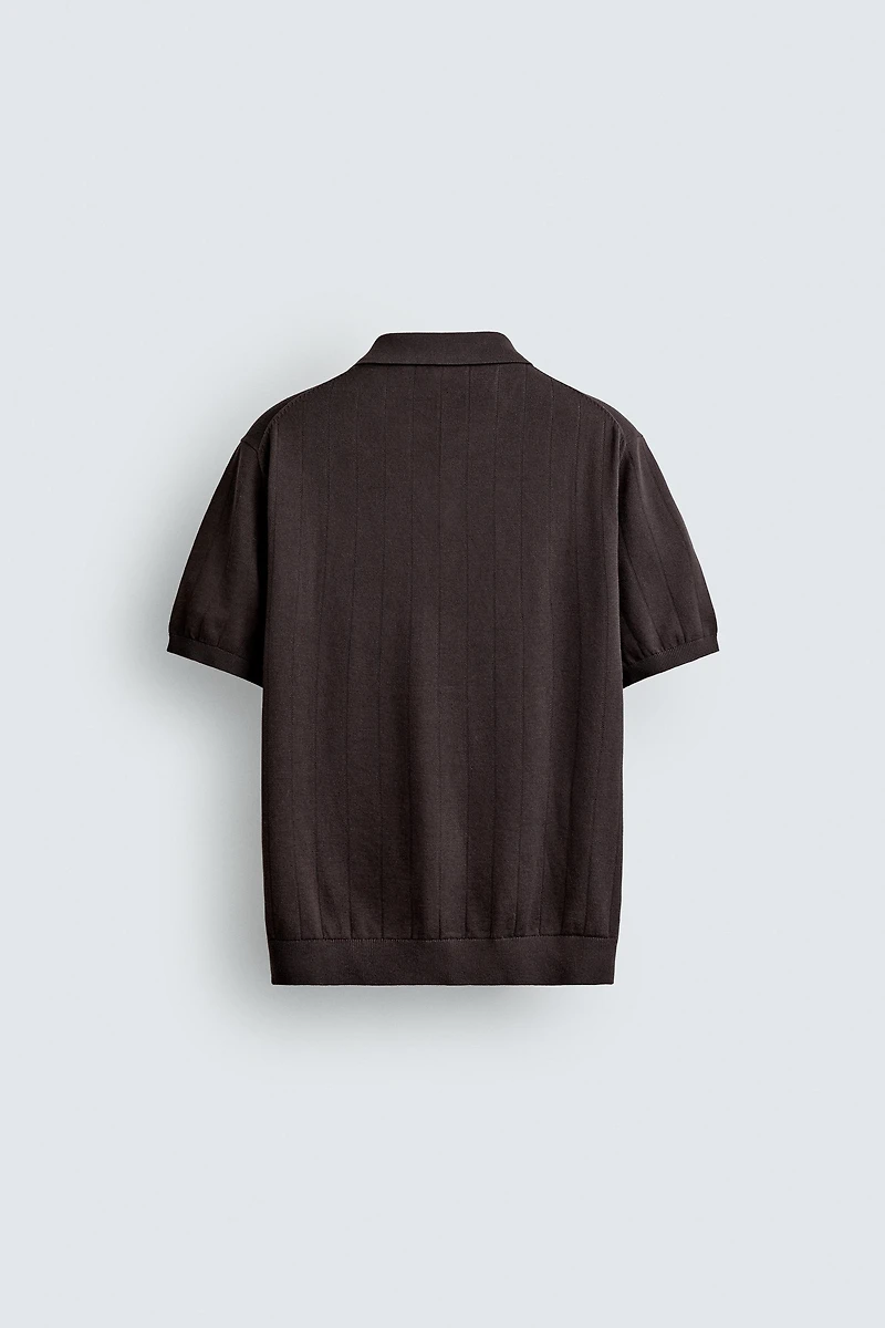 REGULAR FIT RIBBED KNIT POLO