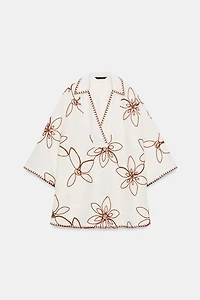 EMBROIDERED CAFTAN BLOUSE