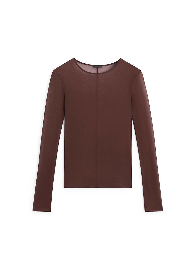 Long sleeve silk T-shirt
