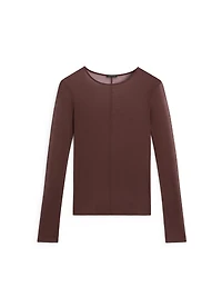 Long sleeve silk T-shirt