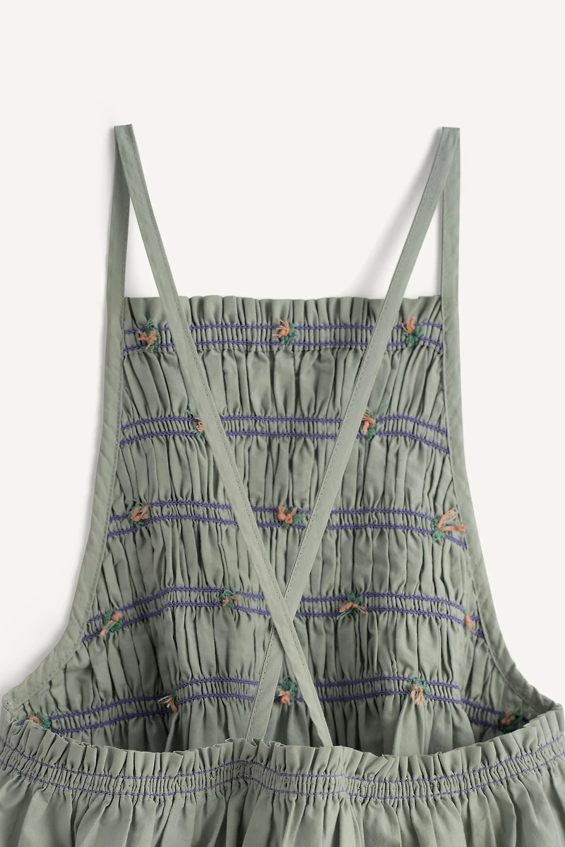 LIMITED EDITION EMBROIDERED FLORAL PINAFORE DRESS