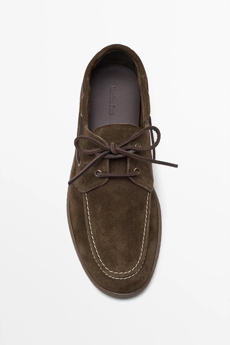 Soft leather boat shoe