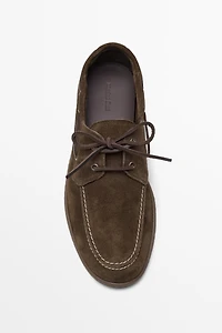 Soft leather boat shoe