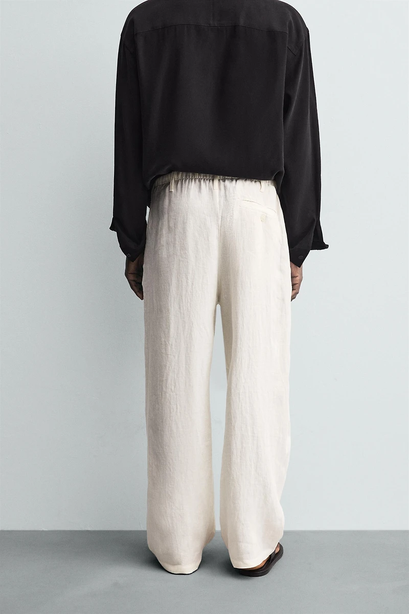 RELAXED FIT LINEN PANTS