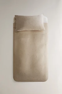 HOUSSE DE COUETTE ENFANT LIN BRODERIE FLEUR
