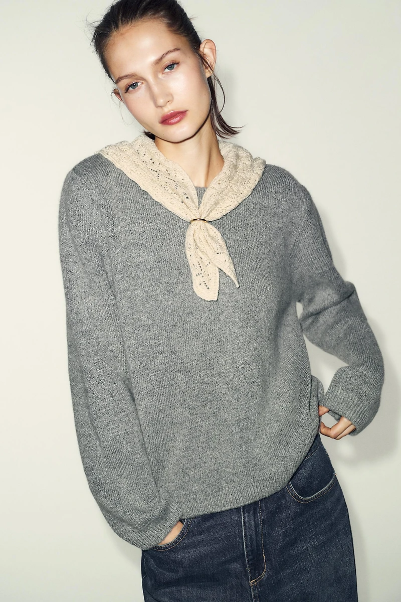COMBINATION SCARF KNIT JUMPER