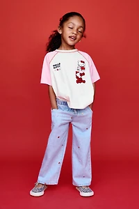 CONTRASTING RAGLAN SLEEVE HELLO KITTY © SANRIO T-SHIRT
