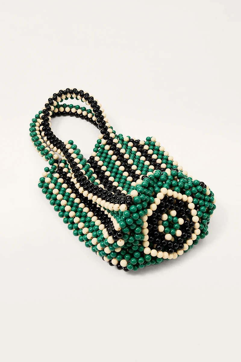 STRIPED BEADED BUCKET BAG - LIMITED EDITION