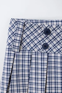 PLAID BUTTON SKORT