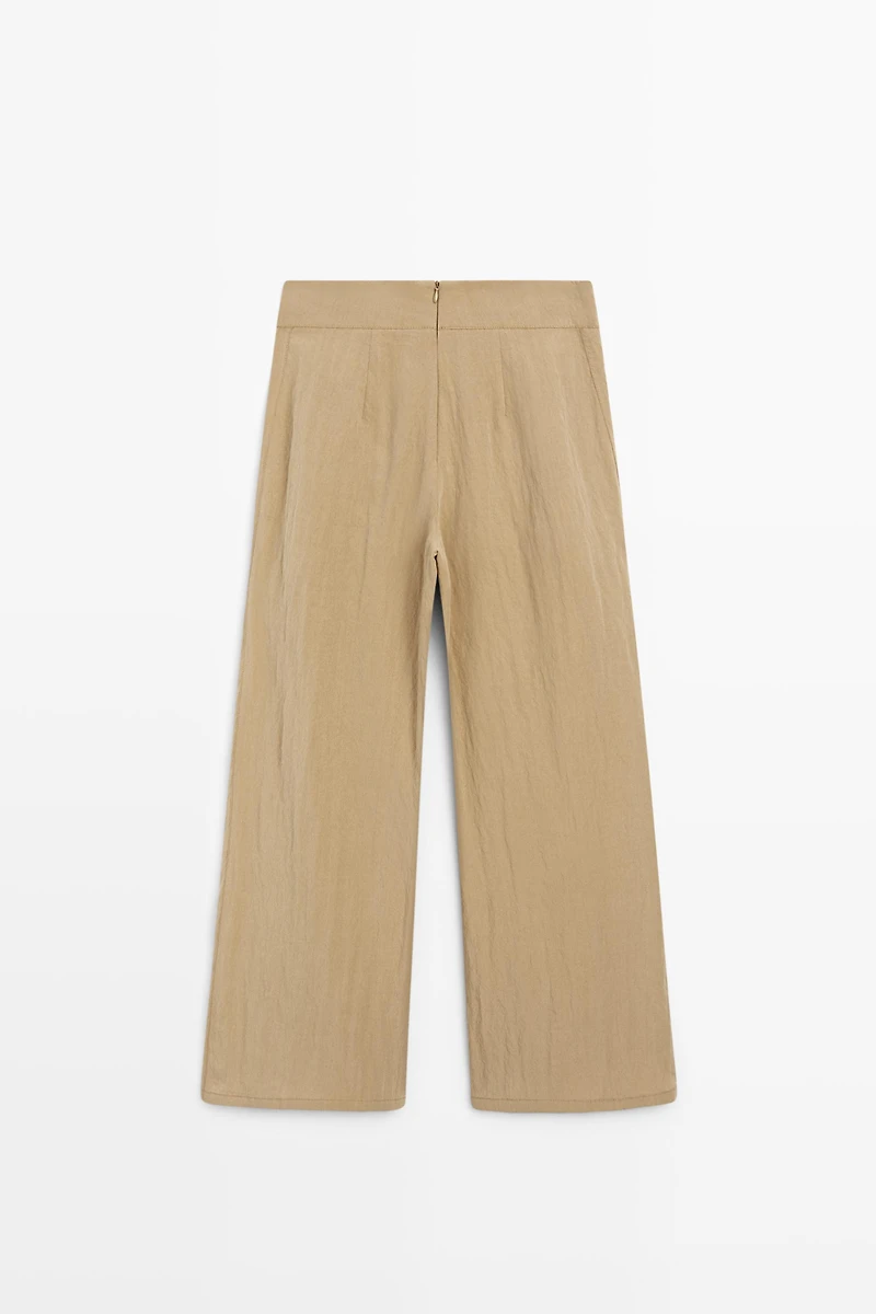 Palazzo trousers with box pleats