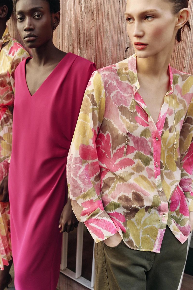 BLOUSE IMPRIMÉ FLORAL FANTAISIE
