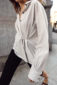PLAID SHIRT WITH BOW