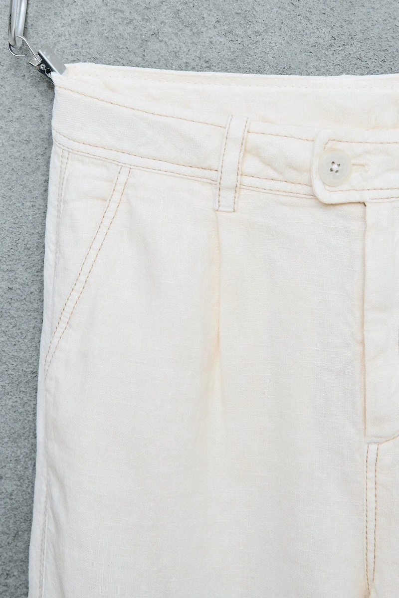 STORIESZ - PANTALON SURPIQÛRE CONTRASTE 100% LIN