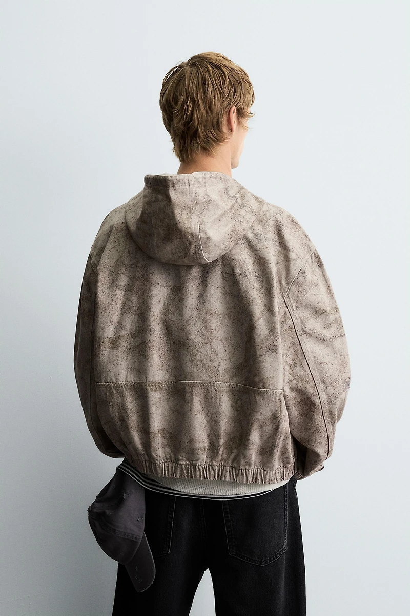 VESTE DÉLAVÉE À CAPUCHE