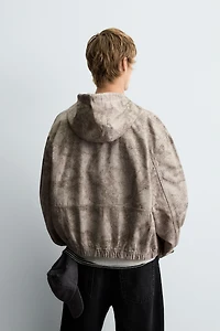 VESTE DÉLAVÉE À CAPUCHE