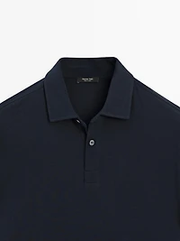Cotton blend short sleeve polo shirt