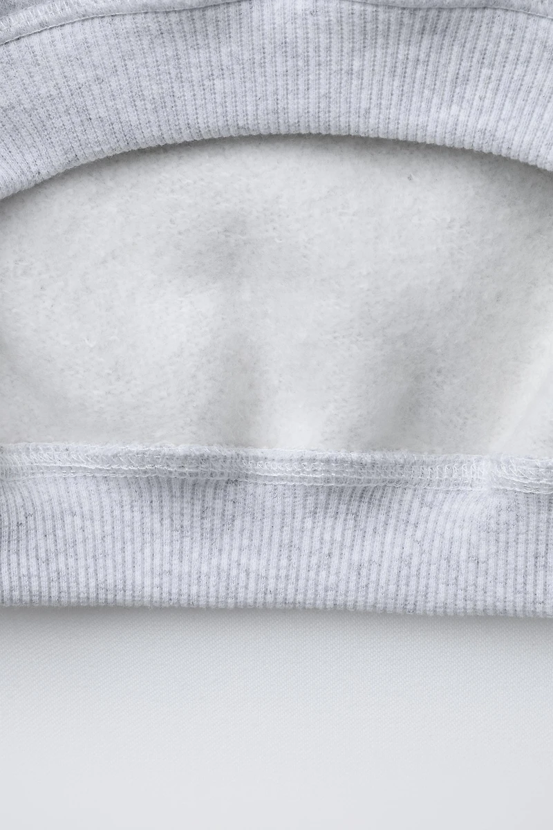EMBROIDERED TERRY TEXT SWEATSHIRT