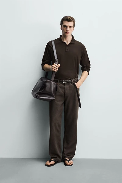 POLO REGULAR FIT EN COTON STRUCTURÉ