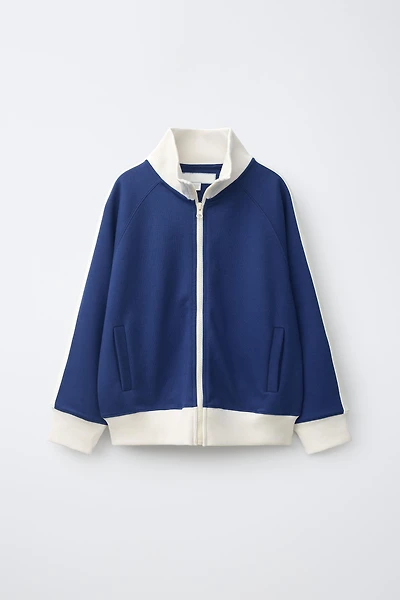 CONTRAST ZIP SWEATSHIRT