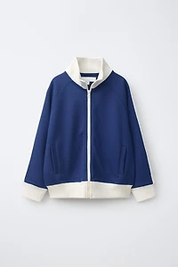 CONTRAST ZIP SWEATSHIRT