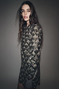 ZW COLLECTION SEQUIN MINI DRESS