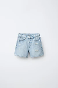 BERMUDA EN JEAN BAGGY DÉCHIRÉ