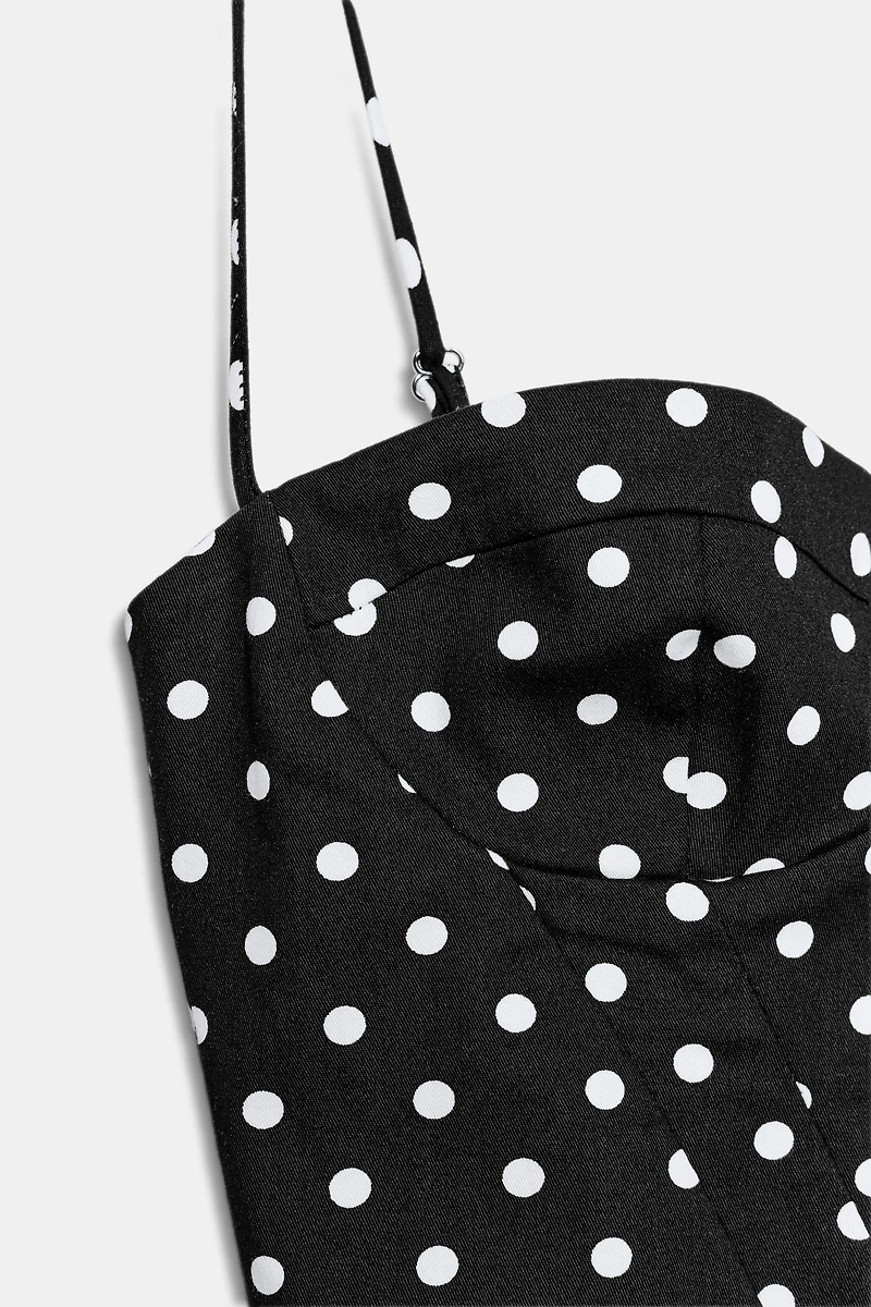 POLKA DOT STRAPPY MINI DRESS